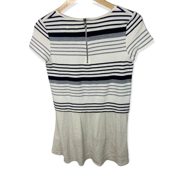 Anthropologie Gradient Strip High Low Tunic Top Short Sleeve Deletta Size Small - Picture 4 of 8